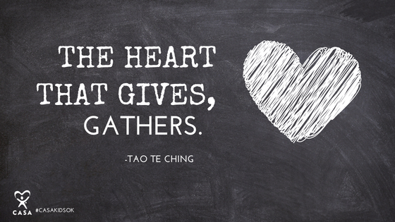 The heart that gives, gathers.